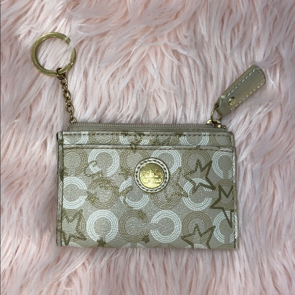 Gold COACH coin pouch